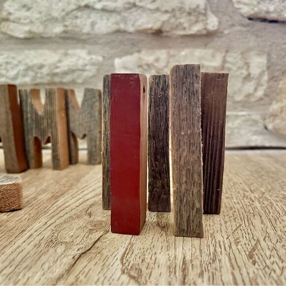 Rustic Reclaimed 3D Wood Painted Toy Soldiers Letter Cutouts Shapes - Picture 8 of 16